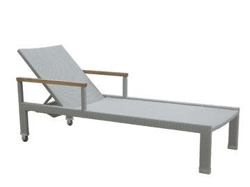 TONGA - Recliner synthetic fibre sun lounger with castors by Il Giardino di Legno - view 3